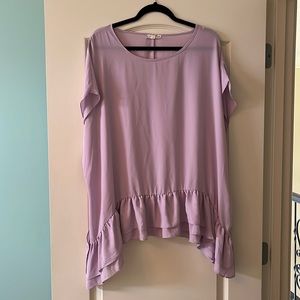 Dress and Dwell Purple Ruffle Tunic